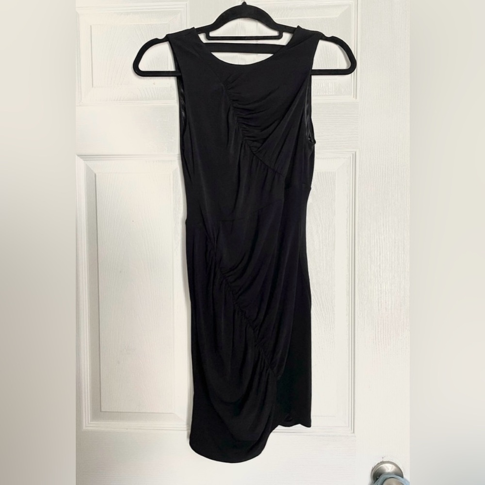 Nwt Bcbgeneration Elegant Black Gathered Mini Dress Chic & Classic Size Small